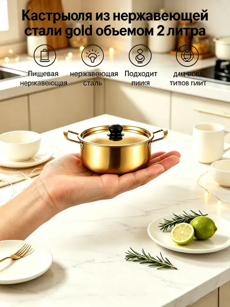 Кастрюля с крышкой mini 2 л