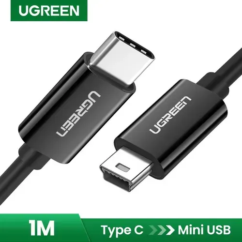 Кабель UGREEN US242 (50445) USB -C 2.0 Male To Mini USB 5Pin Male 28+24AWG Cable. Длина: 1 м. Цвет: черный