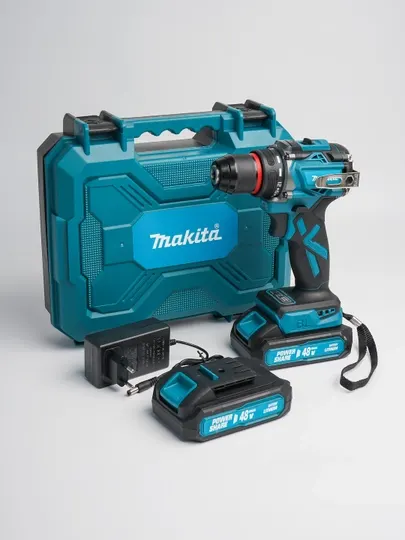 Шуруповерт профессиональный MAKITA, бесщёточный мотор, аккумулятор 2 шт