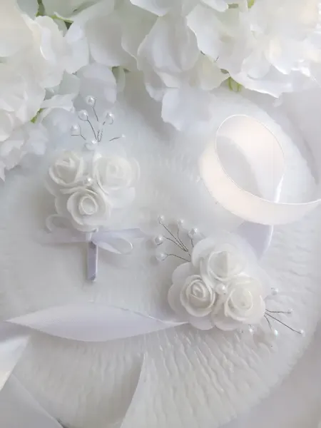 SunWedding Комплект украшений бутоньерка для него и браслет для нее