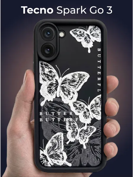 URBAZZA Чехол на Tecno Spark Go 3 с бортиками и рисунком