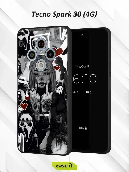 Case it Чехол на Tecno Spark 30 4Gс принтом Готическая девушка