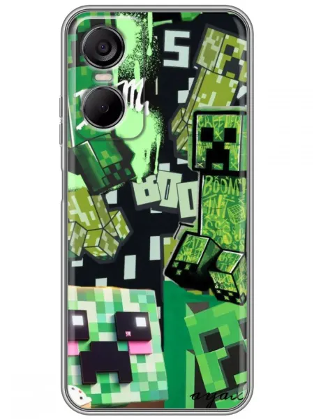 360skin Чехол на Tecno Pop 6 Pro Minecraft Майнкрафт