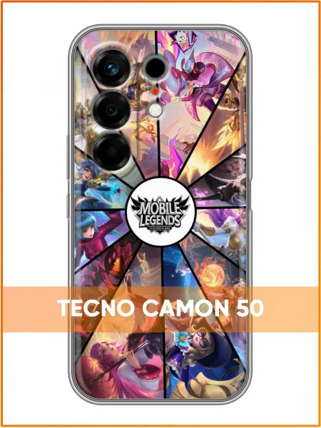 Case Face Чехол на Tecno Camon 50 с принтом Mobile Legends коллаж