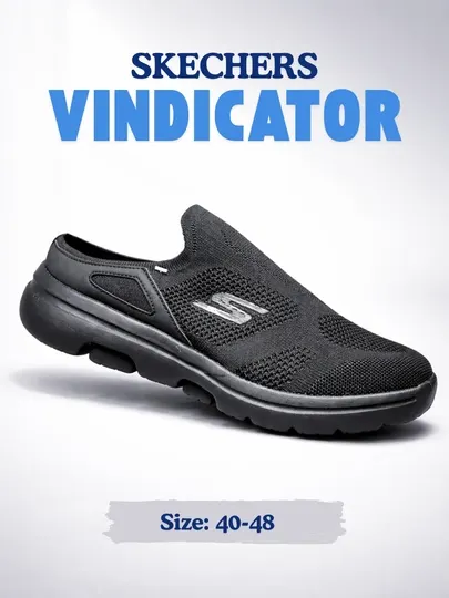 Skechers Vindicator мужские слипоны-шлепки, повседневная обувь, большие размеры 40–48