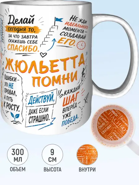MadePrint Кружка мотивационная Жюльетта - внутри спасибо