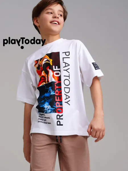 PlayToday Футболка белая для подростка