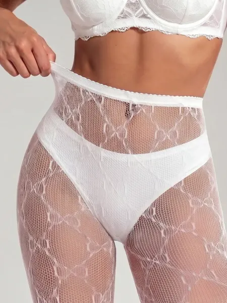 Lupepi Колготки белые кружевные