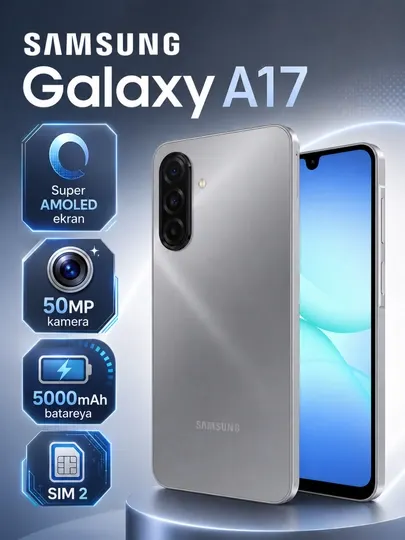 Смартфон Samsung Galaxy A17, Super AMOLED, 50Мп, 5000 мА-ч, гарантия 1 год