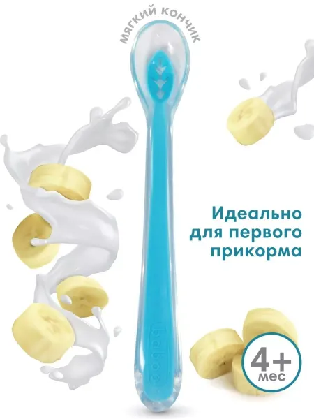 Baboo Ложка для прикорма силиконовая 6 мес+