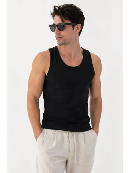 BLUERED Майка с лайкрой облегающая Slim Fit борцовка спортивная