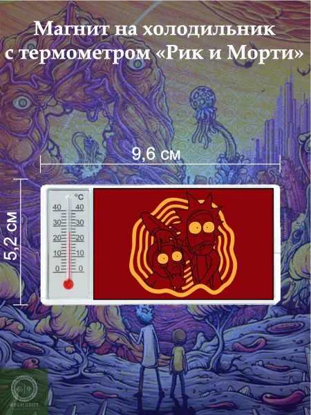 Френдвит Магнит на холодильник с термометром Рик и Морти