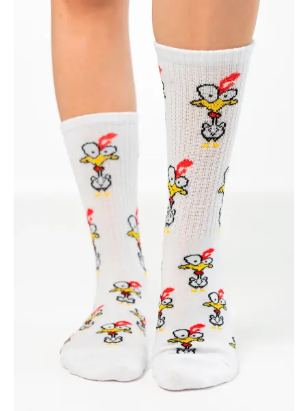 MarusyaSocks Носки белые с утками