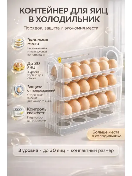 Мануня Контейнер для яиц 30шт в холодильник