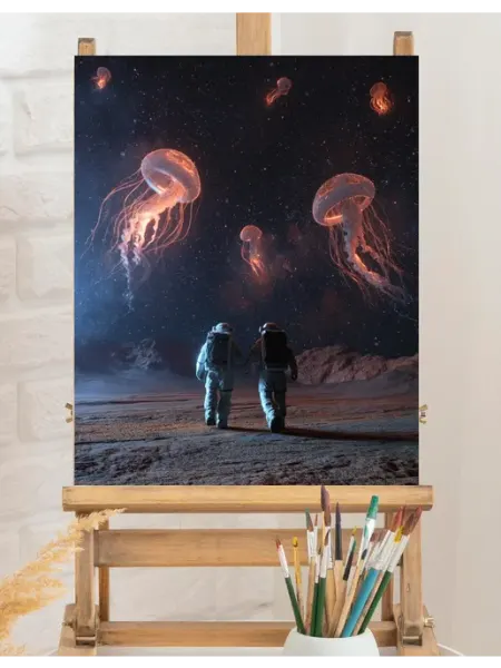 Art on Canvas Планета медуз Картина по номерам на холсте 40х50 см