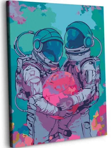 Art on Canvas Пара астронавтов Картина по номерам на холсте 40х50 см