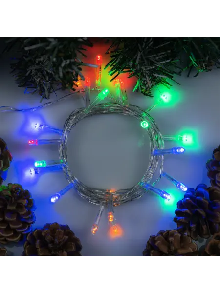 Luazon Lighting Гирлянда "Нить" 2,5 м, прозрачная нить, мульти, 25 LED