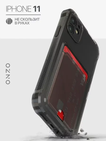 ONZO Прозрачный чехол на iPhone 11 с картой противоударный
