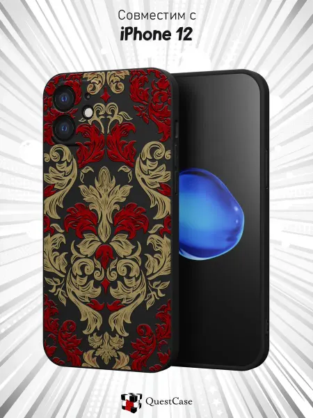 QuestCase Чехол на Apple iPhone 12 с принтом Узоры