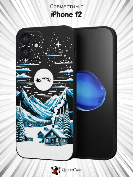 QuestCase Чехол на iPhone 12 с принтом Зима