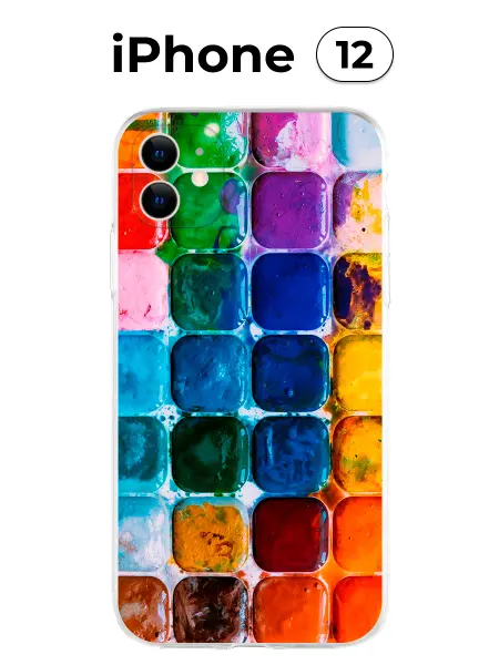 UV Shop Чехол на iPhone 12 с принтом (Краски)
