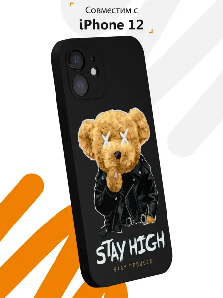 Мобилиус Чехол на iPhone 12 с принтом Мишка