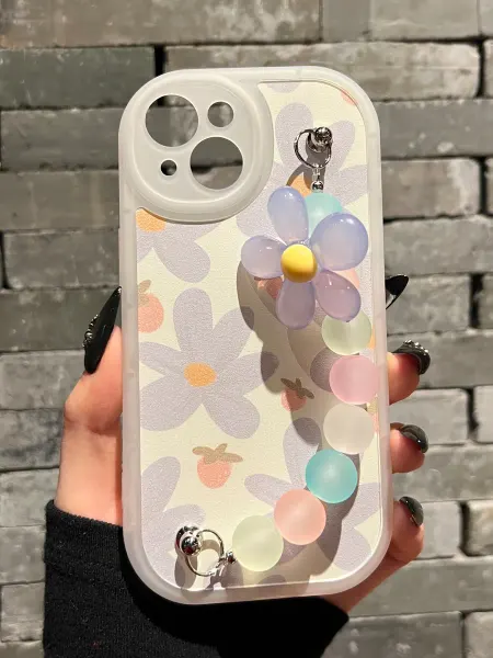 О'кейси Чехол на iPhone 13 с ромашками и держателем