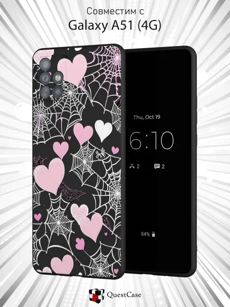 QuestCase Чехол на Samsung A51 4G с принтом Паутина