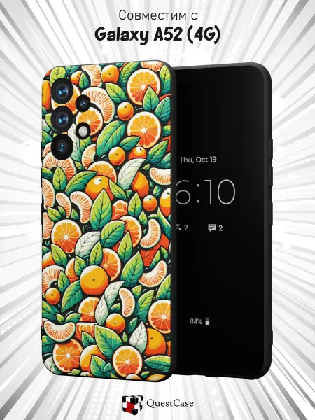 QuestCase Чехол на Samsung A52 4G с принтом Мандарины