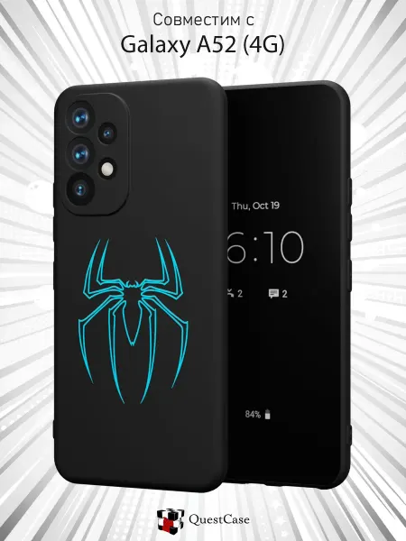 QuestCase Чехол на Samsung A52 4G с принтом Паук