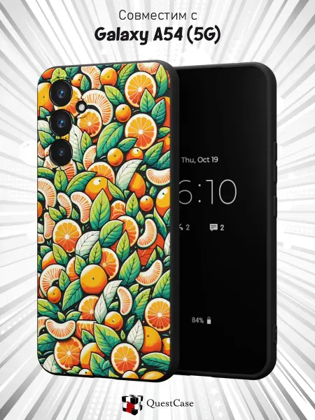 QuestCase Чехол на Samsung A54 5G с принтом Мандарины