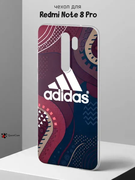 QuestCase Чехол на Redmi Note 8 Pro с принтом Adidas