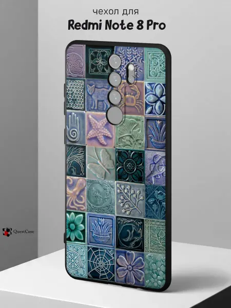 QuestCase Чехол на Redmi Note 8 Pro с принтом Плитка