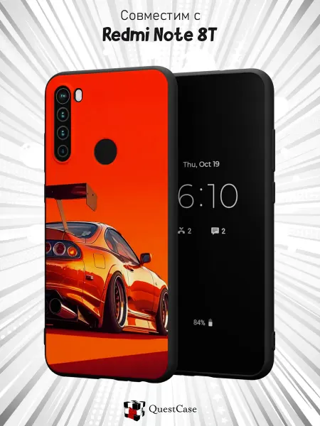 QuestCase Чехол на Xiaomi Redmi Note 8T с принтом Машина