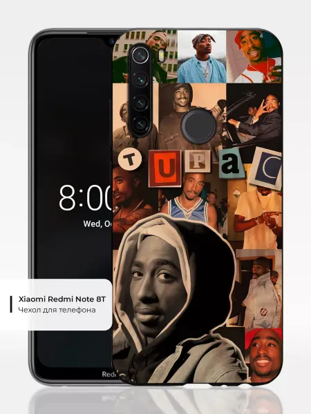 Чехол на Xiaomi Redmi Note 8T с принтом Тупак
