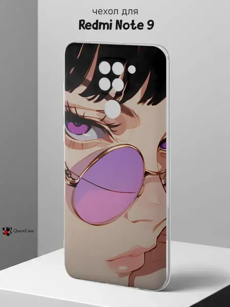 QuestCase Чехол на Redmi Note 9 с принтом Девушка