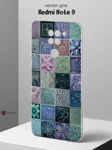 QuestCase Чехол на Redmi Note 9 с принтом Плитка