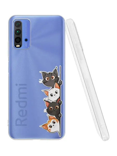 QuestCase Чехол на Xiaomi Redmi 9T с принтом Котики