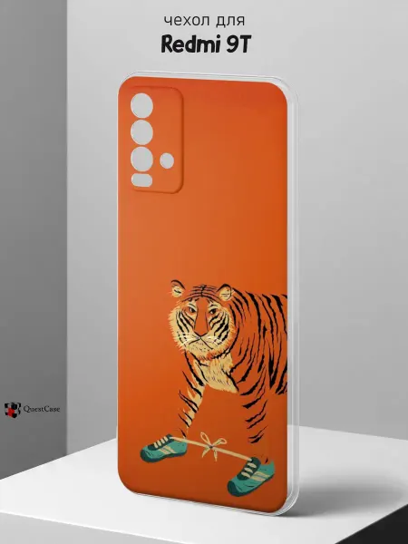 QuestCase Чехол на Redmi 9T с принтом Тигр