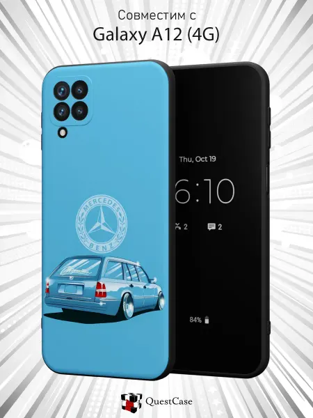 QuestCase Чехол на Samsung A12 с принтом Mercedes
