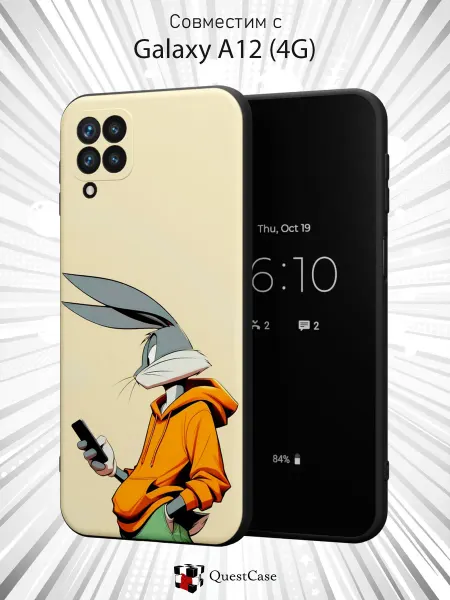 QuestCase Чехол на Samsung A12 с принтом Багз Банни