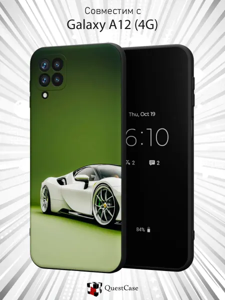 QuestCase Чехол на Samsung A12 с принтом Порше