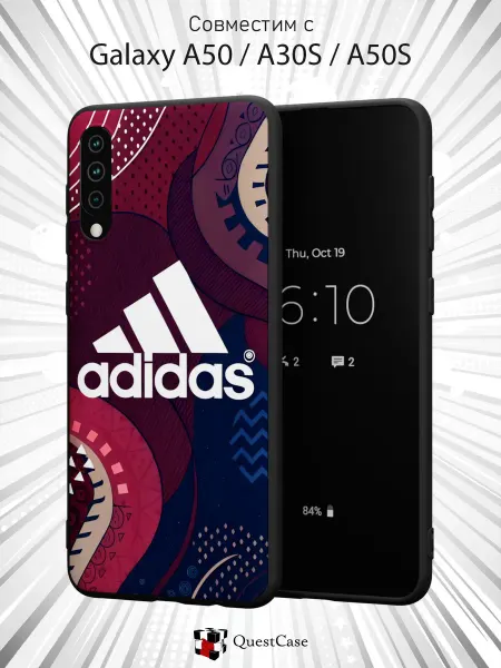 QuestCase Чехол на Samsung A50 A30S A50S с принтом Adidas