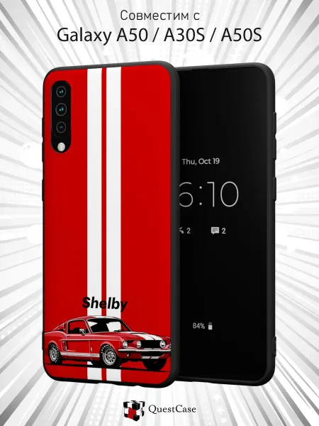 QuestCase Чехол на Samsung A50 A30S A50S с принтом Shelby Mustan
