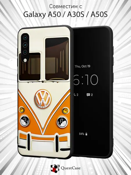 QuestCase Чехол на Samsung A50 A30S A50S с принтом Автобус