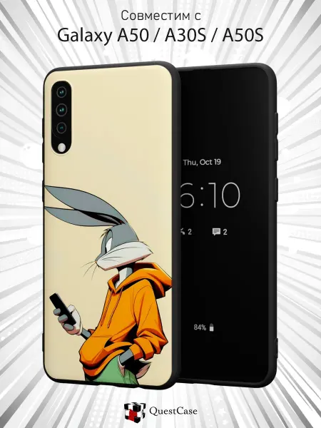 QuestCase Чехол на Samsung A50 A30S A50S с принтом Багз Банни