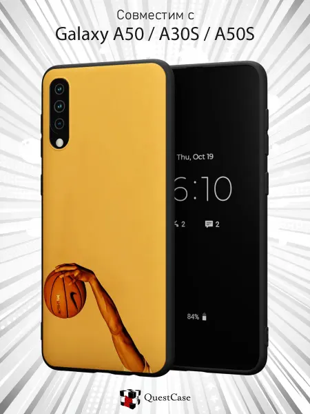 QuestCase Чехол на Samsung A50 A30S A50S с принтом Баскетбол