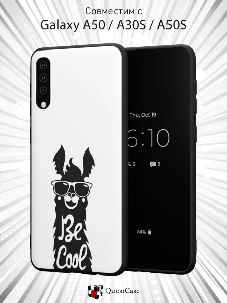 QuestCase Чехол на Samsung A50 A30S A50S с принтом Лама