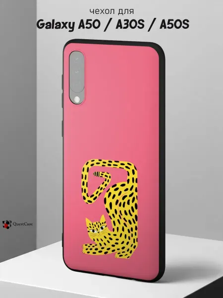 QuestCase Чехол на Samsung A50 A30S A50S с принтом Леопард