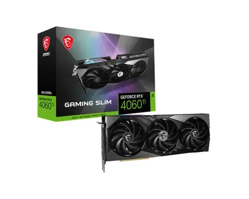 MSI Видеокарта GeForce RTX 4060 Ti GAMING SLIM 8 ГБ (RTX 4060 Ti GAMING SLIM 8G). Уцененный товар